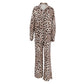 Leopard Print Pajamas Two-piece Set Comfortable Soft Long Sleeve